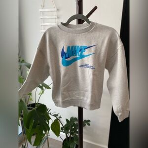 Kids Nike White Sweatshirt with Black Logo